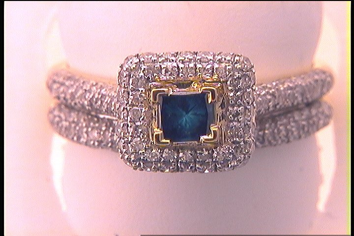 1 1/4CT-DIA 3/8CT-CPR BLUE BRIDAL SET