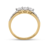 Load image into Gallery viewer, 14kt Yellow Gold Womens Princess Diamond Bridal Wedding Engagement Ring Band Set 1-1/2 Cttw
