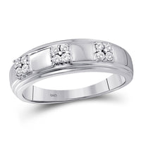 Load image into Gallery viewer, 14kt Yellow Gold His Hers Round Diamond Cluster Matching Bridal Wedding Ring Band Set 7/8 Cttw
