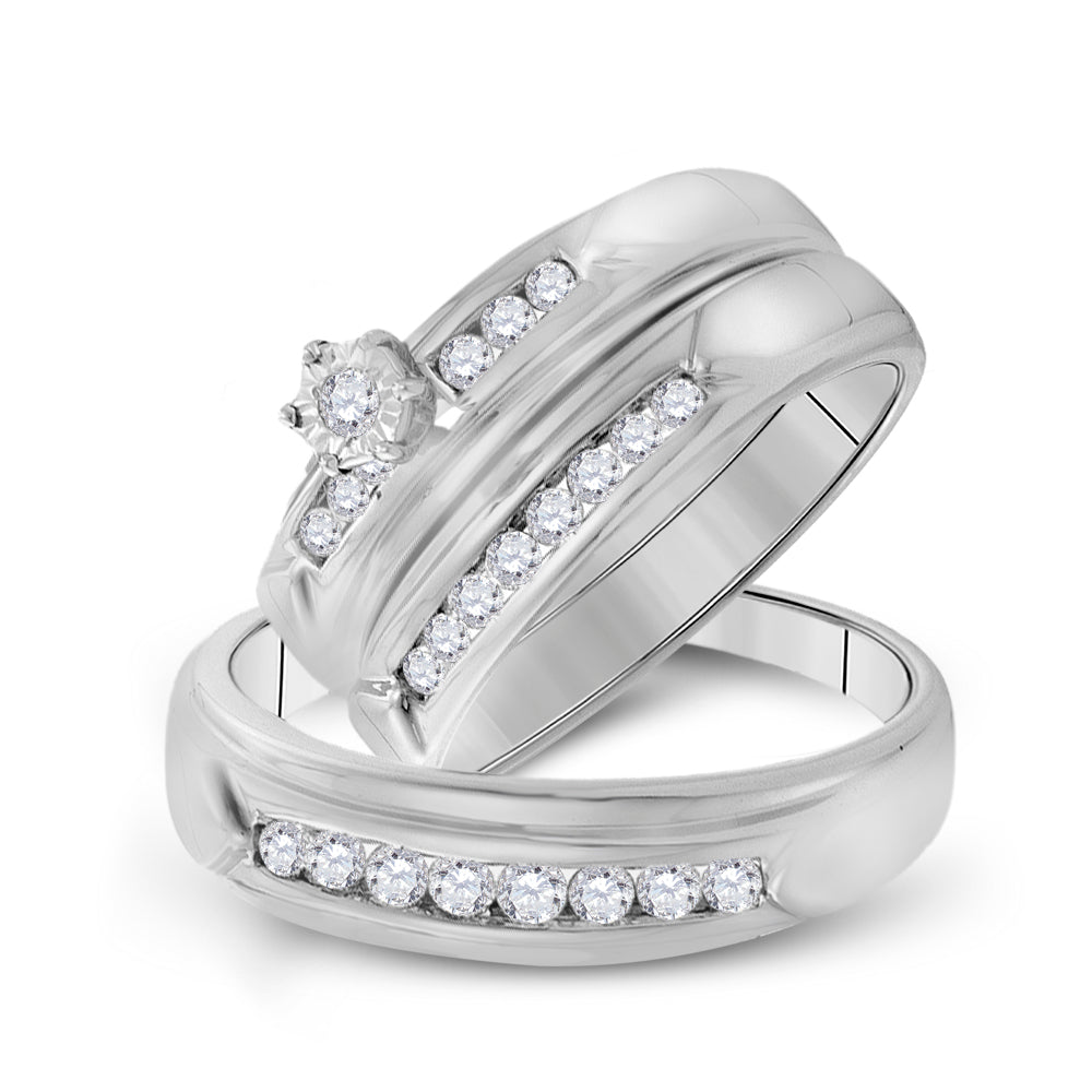 1/2CTW-DIA FLOWER TRIO SET