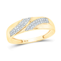 Load image into Gallery viewer, 10kt Yellow Gold His &amp; Hers Round Diamond Cluster Matching Bridal Wedding Ring Band Set 1/2 Cttw
