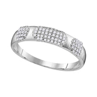 Load image into Gallery viewer, 10kt White Gold His Hers Round Diamond Oval Matching Bridal Wedding Ring Band Set 3/4 Cttw
