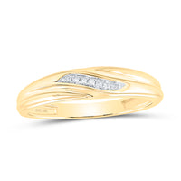 Load image into Gallery viewer, 10k Yellow Gold Diamond His &amp; Hers Matching Trio Wedding Engagement Bridal Ring Set 1/5 Cttw
