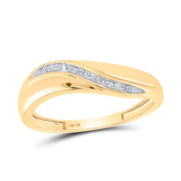 Load image into Gallery viewer, 10kt Yellow Gold His &amp; Hers Round Diamond Solitaire Matching Bridal Wedding Ring Band Set 1/5 Cttw
