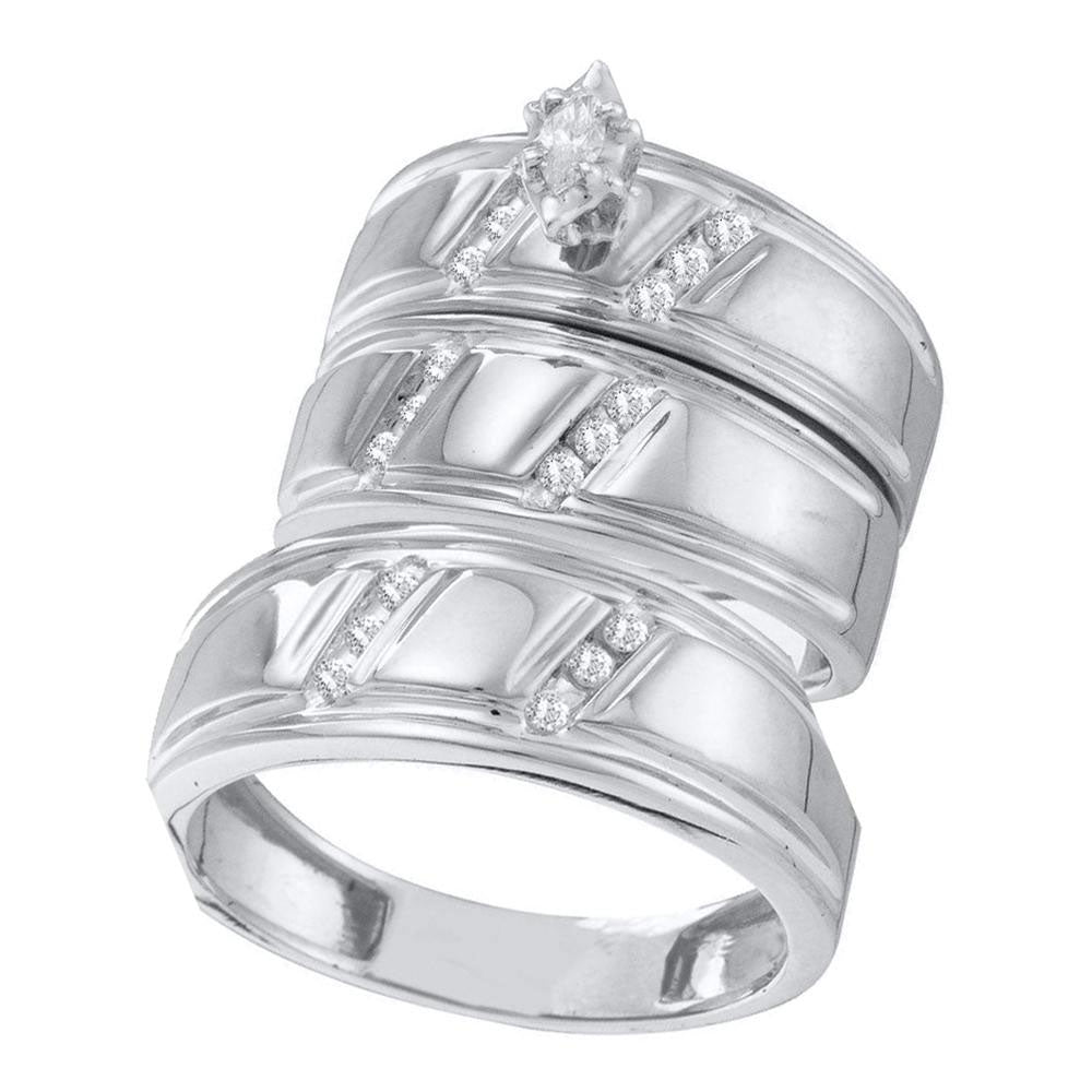 1/4CT-DIA MQ-CENTER TRIO SET