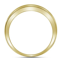 Load image into Gallery viewer, 10kt Yellow Gold His &amp; Hers Round Diamond Square Cluster Matching Bridal Wedding Ring Band Set 1/2 Cttw
