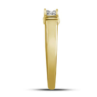 Load image into Gallery viewer, 10kt Yellow Gold His &amp; Hers Round Diamond Solitaire Matching Bridal Wedding Ring Band Set 1/10 Cttw
