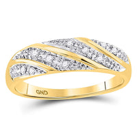 Load image into Gallery viewer, 14kt Yellow Gold His &amp; Hers Round Diamond Cluster Matching Bridal Wedding Ring Band Set 1/3 Cttw
