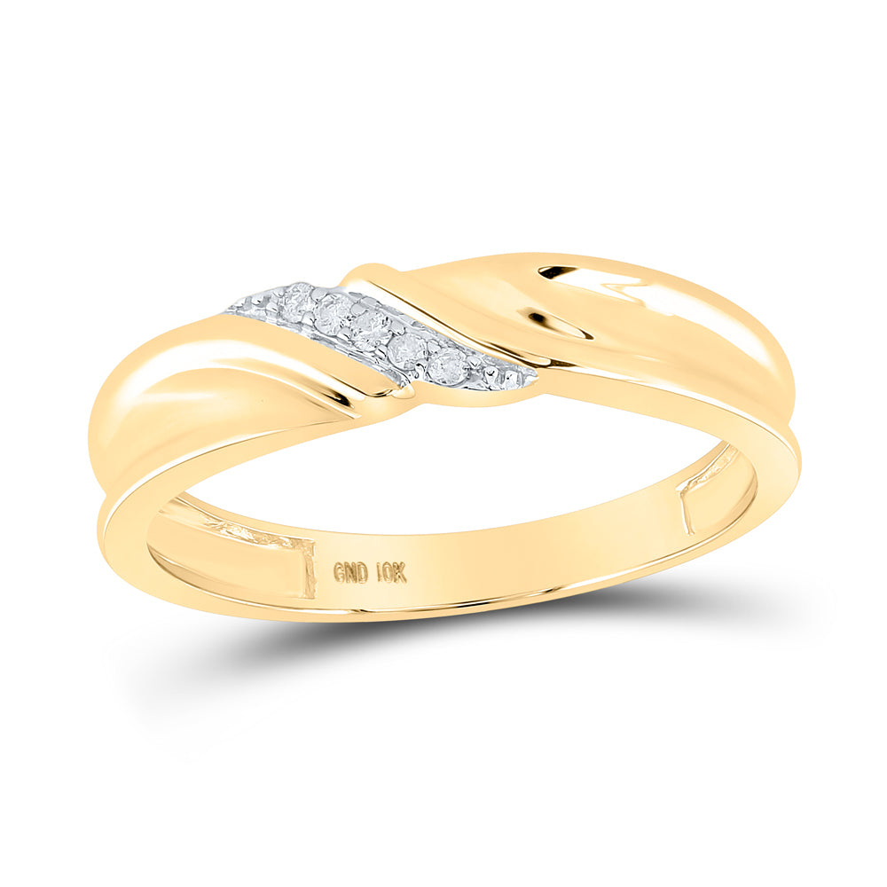 10k Yellow Gold Diamond His & Hers Matching Trio Wedding Engagement Bridal Ring Set 1/4 Cttw