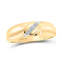 Load image into Gallery viewer, Yellow-tone Sterling Silver His Hers Round Diamond Cluster Matching Bridal Wedding Ring Band Set 1/5 Cttw
