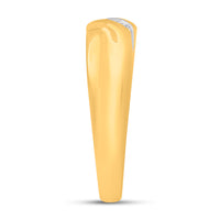 Load image into Gallery viewer, Yellow-tone Sterling Silver His Hers Round Diamond Cluster Matching Bridal Wedding Ring Band Set 1/5 Cttw
