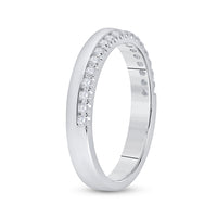 Load image into Gallery viewer, 14kt White Gold Womens Round Diamond Wedding Band Ring 1/5 Cttw
