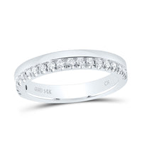 Load image into Gallery viewer, 14kt White Gold Womens Round Diamond Wedding Band Ring 1/5 Cttw
