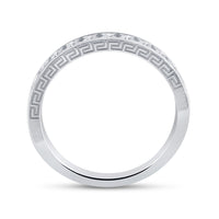 Load image into Gallery viewer, 14kt White Gold Womens Round Channel-Set Diamond Single Row Wedding Band 1/2 Cttw
