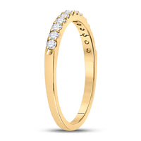 Load image into Gallery viewer, 14kt Yellow Gold Womens Round Diamond Single Row Machine-set Wedding Band 1/4 Cttw
