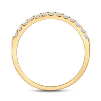 Load image into Gallery viewer, 14kt Yellow Gold Womens Round Diamond Single Row Machine-set Wedding Band 1/4 Cttw
