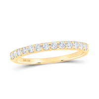 Load image into Gallery viewer, 14kt Yellow Gold Womens Round Diamond Single Row Machine-set Wedding Band 1/4 Cttw
