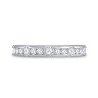 Load image into Gallery viewer, 14kt White Gold Womens Machine-set Round Diamond Wedding Band Ring 3/4 Cttw
