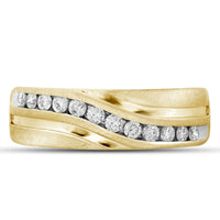 Load image into Gallery viewer, 10kt Yellow Gold Mens Round Diamond Wedding Band Ring 1.00 Cttw
