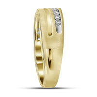 Load image into Gallery viewer, 10kt Yellow Gold Mens Round Diamond Wedding Band Ring 1.00 Cttw
