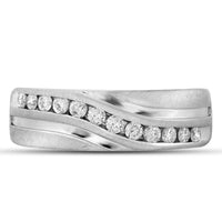 Load image into Gallery viewer, 10kt White Gold Mens Round Diamond Wedding Band Ring 1.00 Cttw
