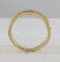 Load image into Gallery viewer, 14kt Yellow Gold Mens Round Diamond Double Row Textured Wedding Band Ring 1.00 Cttw
