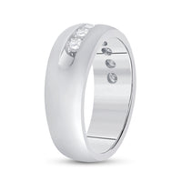 Load image into Gallery viewer, 14kt White Gold Mens Round Diamond Wedding Anniversary Band Ring 1.00 Cttw
