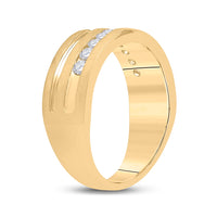 Load image into Gallery viewer, 10kt Yellow Gold Mens Round Diamond Wedding Band Ring 1/2 Cttw
