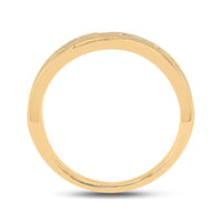 Load image into Gallery viewer, 10kt Yellow Gold Mens Round Diamond Wedding Band Ring 1/2 Cttw
