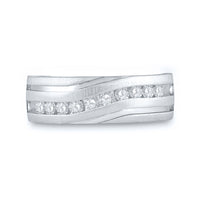 Load image into Gallery viewer, 10kt White Gold Mens Round Diamond Wedding Band Ring 1/2 Cttw

