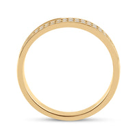 Load image into Gallery viewer, 10kt Yellow Gold Mens Round Diamond 2-Row Wedding Anniversary Band Ring 1/4 Cttw
