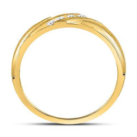 Load image into Gallery viewer, 10k Yellow Gold Mens Round Diamond Channel-set Wedding Anniversary Band Ring 1/6 Cttw
