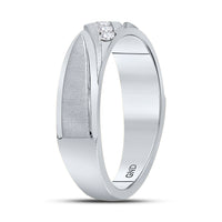 Load image into Gallery viewer, 10kt White Gold Mens Round Diamond Wedding Channel Set Band Ring 1/6 Cttw
