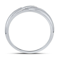 Load image into Gallery viewer, 10kt White Gold Mens Round Diamond Wedding Channel Set Band Ring 1/6 Cttw
