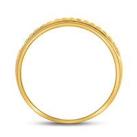 Load image into Gallery viewer, 14kt Yellow Gold Mens Round Diamond Double Row Matte Textured Wedding Band Ring 1/3 Cttw
