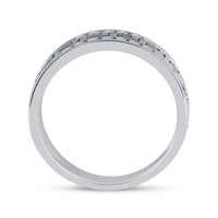 Load image into Gallery viewer, 14k White Gold Mens Round Diamond Grecco Wedding Anniversary Band 3/4 Cttw
