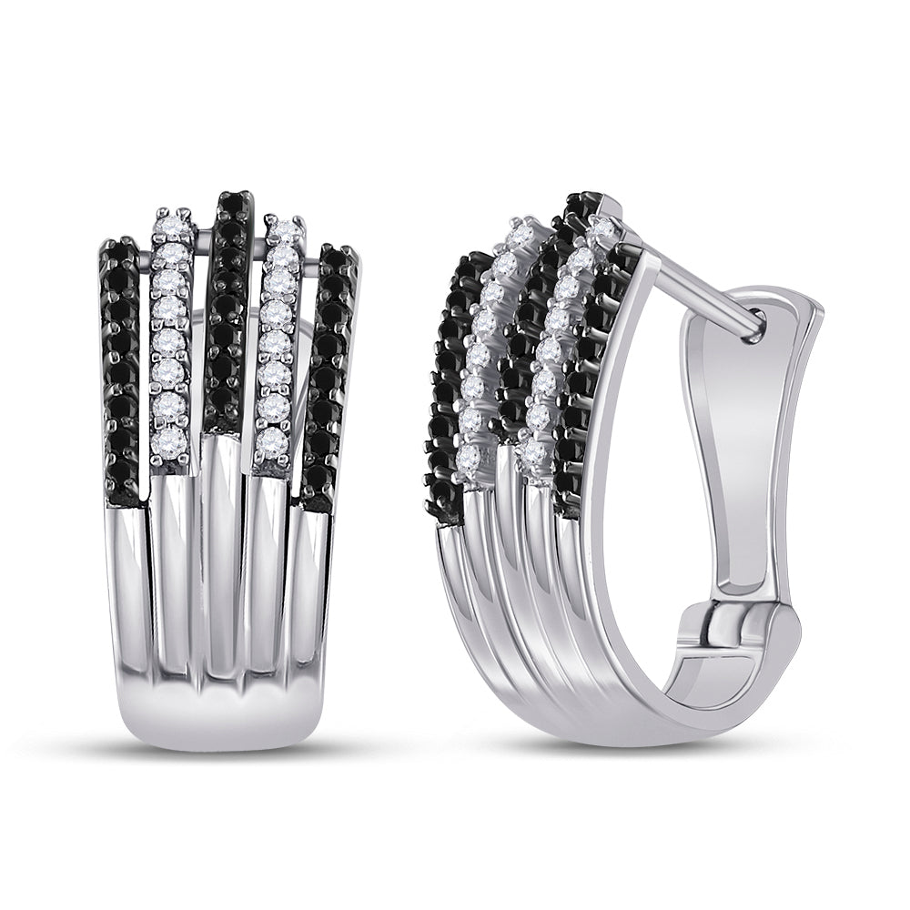 1/2CTW-DIA FASHION BLACK EARRING