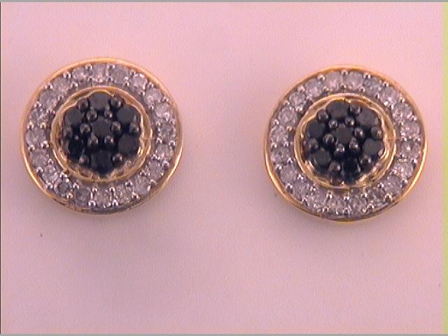 3/8CTW-DIA CN GIFT BLACK DIAMOND ROUND STUD EARRING