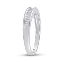Load image into Gallery viewer, Sterling Silver Womens Baguette Diamond Wedding Band 1/4 Cttw
