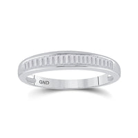 Load image into Gallery viewer, Sterling Silver Womens Baguette Diamond Wedding Band 1/4 Cttw
