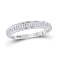 Load image into Gallery viewer, Sterling Silver Womens Baguette Diamond Wedding Band 1/4 Cttw
