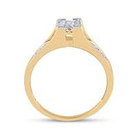 Load image into Gallery viewer, 10kt Yellow Gold Womens Princess Diamond Bridal Wedding Engagement Ring Band Set 1/2 Cttw
