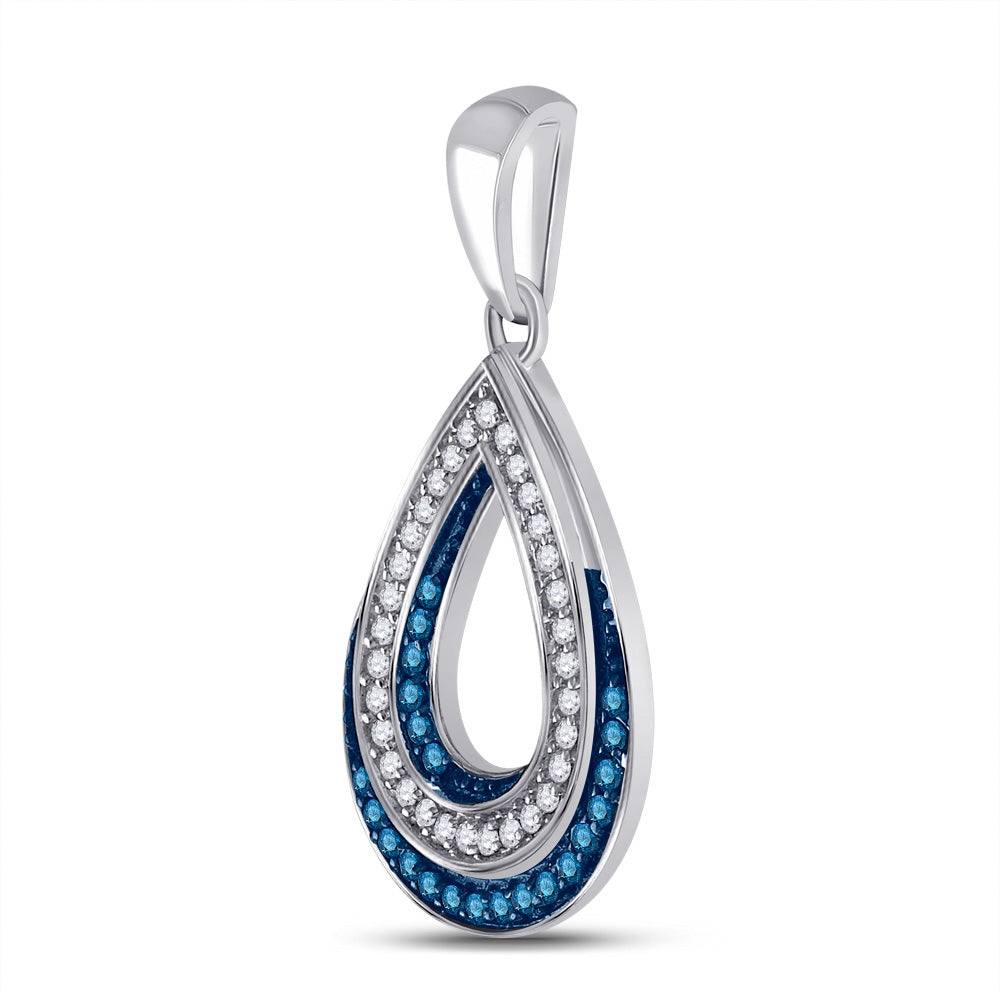 3/8CTW-DIA FASHION BLUE PENDANT