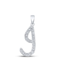 Load image into Gallery viewer, 1/10CTW-DIA LADIES INITIAL &quot;J&quot; PENDANT&quot;
