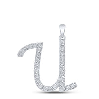 Load image into Gallery viewer, 1/10CTW-DIA LADIES INITIAL &quot;U&quot; PENDANT&quot;
