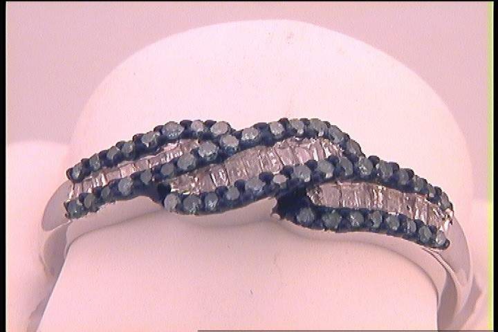 1/2CTW-DIA FASHION BLUE RING