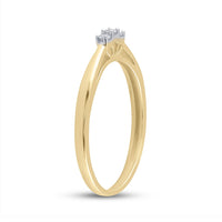 Load image into Gallery viewer, 10kt Yellow Gold Womens Round Diamond 3-stone Bridal Wedding Engagement Ring 1/20 Cttw
