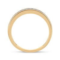 Load image into Gallery viewer, 10kt Yellow Gold Womens Round Diamond 3 Row Band Ring 1/2 Cttw
