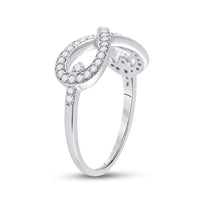 Load image into Gallery viewer, 10kt White Gold Womens Round Diamond Infinity Fashion Ring 1/3 Cttw
