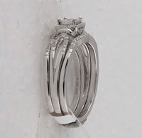 Load image into Gallery viewer, 10kt White Gold Womens Princess Diamond 3-Piece Bridal Wedding Engagement Ring Band Set 1/4 Cttw
